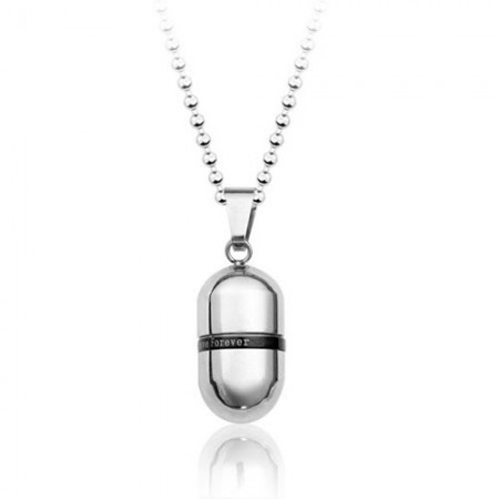 Love Forever Openable Capsule Titanium Pendant - Free Chain - Titanium ...