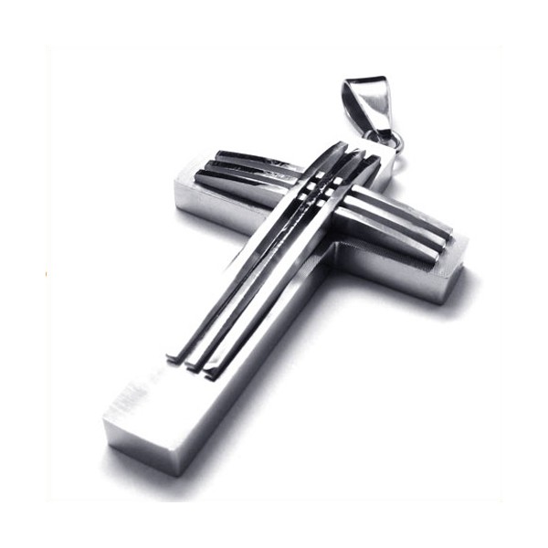 New style Weave Cross Titanium Pendant 18866 - Titanium Jewelry Shop