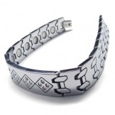 Tungsten Carbide 12mm Wide with Diamonds Mens Bracelet 15992