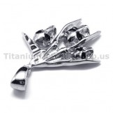 Pure Titanium Skull Design Pendant - Free Chain 16049