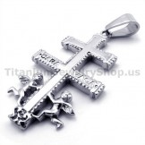 Two Angels Caravaca Cross Titanium Pendant - Free Chain 19301