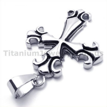 Vintage Cross Titanium Pendant - Free Chain 19305