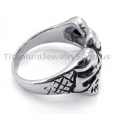 Three Skull Titanium Ring 19239