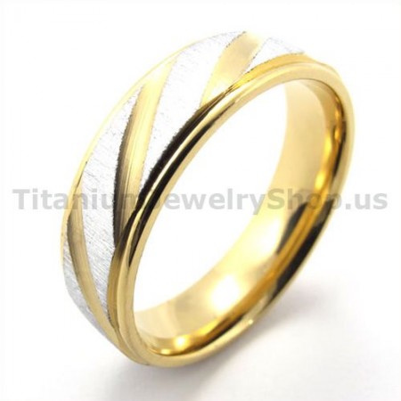 Gloden Titanium Ring with Diamond 19284