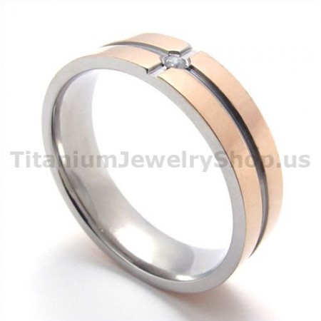 Gloden Titanium Ring with Diamond 19335