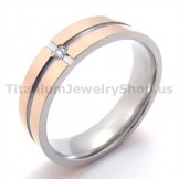 Gloden Titanium Ring with Diamond 19335
