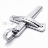 silver two layers fashion titanium cross pendant 19661