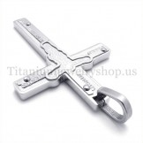 carved jesus titanium cross pendant 19668