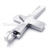 bible two layers fashion titanium cross pendant 19679