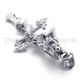 coiled dragon men titanium cross pendant 19683