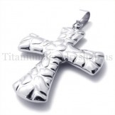 fashion with cobblestone pattern titanium cross pendant 19608