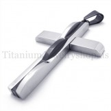 black fashion man titanium cross pendant 19636