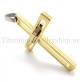 golden noble man fashion titanium cross pendant 19641