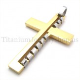 golden fashion bump titanium cross pendant 19644