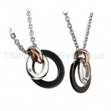 Two Circles Titanium Lovers Pendants