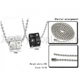 Titanium Black and Silver Dice Lovers Pendants with Free Chains C309