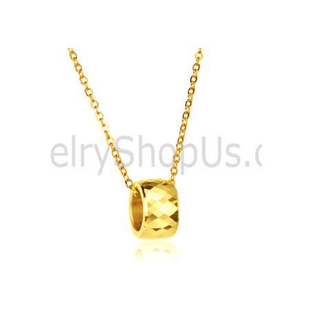 Gold Tungsten High Polish Pendant WX734