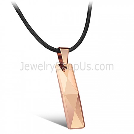 Tungsten Rose Gold Intricate Multifaceted Design Pendant C629