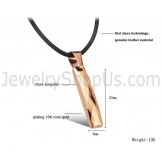 Rectangle Rose Gold Tungsten Intricate Multifaceted Design Pendant C631