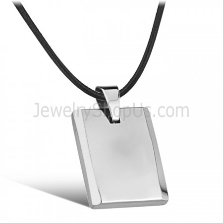 Square Tungsten High Polish Pendant C635