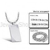 Rectangle Tungsten Silver Pendant C638