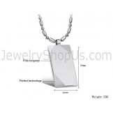 Rectangle Tungsten Silver Pendant C638