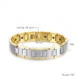 Tungsten High Polish Magnetic Energy Health Bracelet Planting18K Gold C940