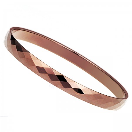 Tungsten High Polish Rose Gold Bracelet Couple Bangles C889