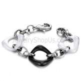 Black and White Ceramic Titanium Bracelet C407