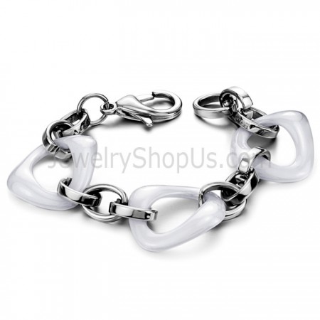 White Ceramic Titanium Bracelet C407