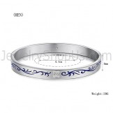 Tatanium Couple Bangles with Blue Flowers C858