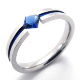 Blue Diamond Titanium Ring 20391