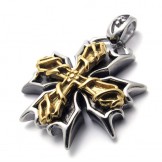 Gold Cross Accent Titanium Pendant 20649