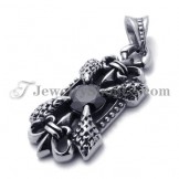 Elegant Titanium Pendant with Black Zircon