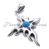 Fashion Titanium Pendant with Blue Zircon