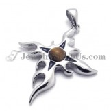 Fashion Titanium Pendant with Brown Zircon