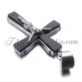 Elegant Titanium Black Cross of Jusus Pendant
