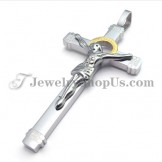 Elegant Gold Titanium Jesus Cross Pendant