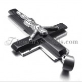 Fashion Black Titanium Cross of Jesus Pendant