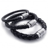 Elegant Titanium and Leather Bracelet