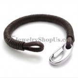 Fashion Leather Titanium Bracelet