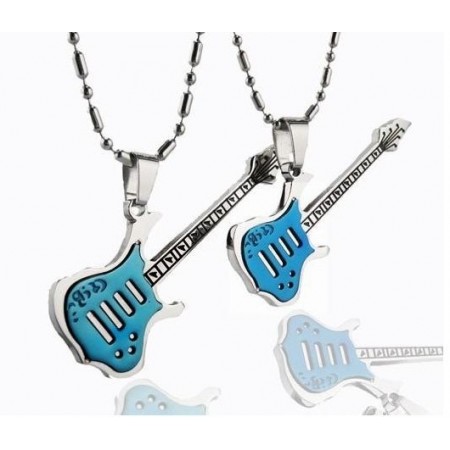 1 Pair Pure Titanium Couples Necklace Pendants Guitar - Titanium ...