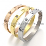Fashion Rose Gold Titanium Bracelet with Rhinestone