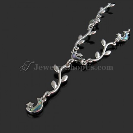 Beauitful Moon and Stars Alloy Necklace with Shells