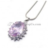 Fashion Egg Shape Purple Zircon Alloy Pendant