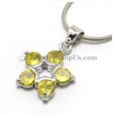 Beautiful Star Shape Alloy Pendant with Yellow Zircons