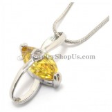 Alloy Pendant with Yellow Zircon