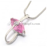 Alloy Pendant with Pink Zircon