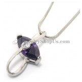 Alloy Pendant with Purple Zircon