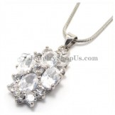 Elegant Alloy Pendant with Zircons